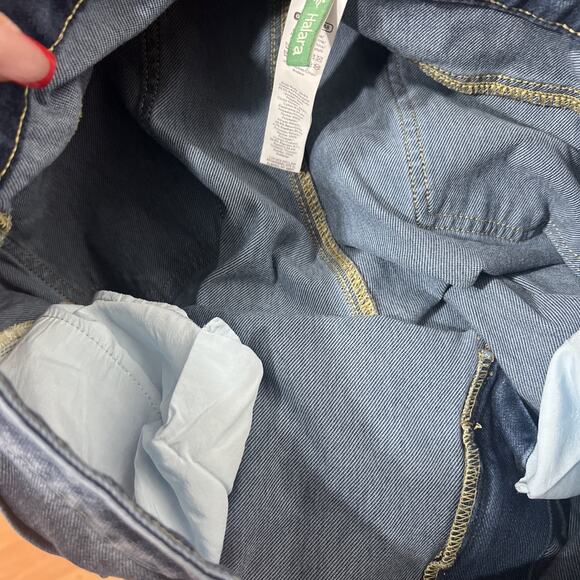 Halara Flex High Waisted Pockets Rolled Hem Wide Leg Boho Blue Spruce Size L - Picture 11 of 13